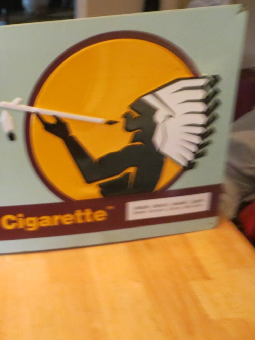 Natural American Spirit Cigarettes Metal Tin Sign 21” x 11" Tobacco Advertising